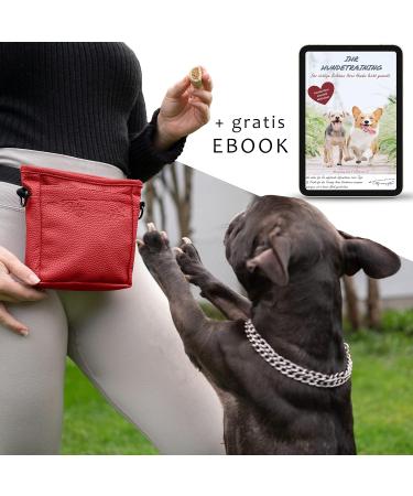 Ostfriesenpfoten Frieda Dog Treats Bag - High-Quality Synthetic Leather Red Size M Easy Open Lock - Ideal for Dog Walks & Outdoor Use - Buy Online on GoSupps.com
