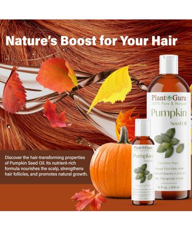 Plant Guru Pumpkin Seed Oil 8 fl. oz. Cold Pressed 100% Pure & Natural Carrier Ideal for Skin Face Body and Hair Moisturizer. Great for DIY Creams Lotions and Lip Balms. - Buy Online on GoSupps.com
