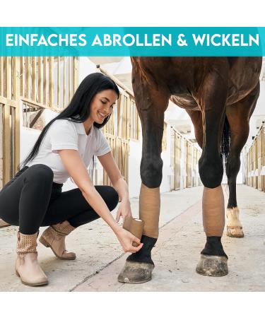 Hund ist K nig Self-Adhesive Elastic Bandage | 12 Rolls (5cm x 4.7m) for Humans & Animals | Best Self-Adhering Fixing Bandage in Beige - Buy Online on GoSupps.com