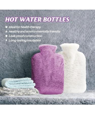 Cooyou 2L Hot Water Bottle with Fluffy Cover - Purple | Hot & Cold Compress for Pain Relief - Buy Online on GoSupps.com