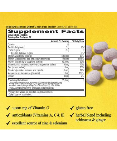 Airborne 1000mg Vitamin C Chewable Tablets Citrus & Very Berry Flavor Bundle - Immune Support Supplement with Zinc - 2x116ct - Buy Online on GoSupps.com