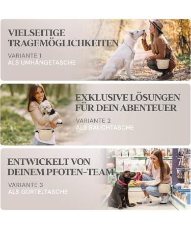 Heimatpfoten Dog Food Bag - Stylish Imitation Leather Walking Bag with Magnetic Closure | S Caramel - Perfect Dog Treat Holder for Travel - Buy Online on GoSupps.com