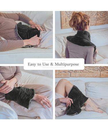Qomfor Wheat Bags Microwavable Neck and Shoulder - Soothing Wheat Bag Microwavable - Wheat and Lavender - Microwave Heat Pad for Period Pain Relief Back Pain and Stress Relief (Dark Grey) - Buy Online on GoSupps.com