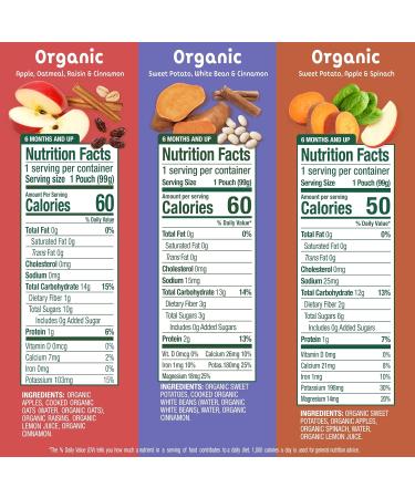 Sprout Organic Baby Food Stage 2 Pouches 12 Flavor Fruit Veggie & Grain Variety Sampler 3.5 Oz (Pack of 12) - Buy Online on GoSupps.com