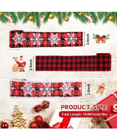 Christmas Buffalo Plaid Ribbon 3 Rolls 6.56Yards x 2.5 Inch Burlap Wired Edge Plaid Ribbon Fabric Craft Ribbon for Gift Wrapping DIY Crafts Christmas Decorations Floral Bows Wreath - Buy Online on GoSupps.com