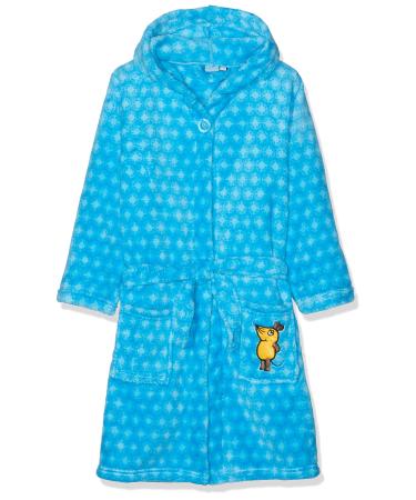 Playshoes Unisex Children's Fleece Bathrobe the Mouse Blue 134 7 - Blue