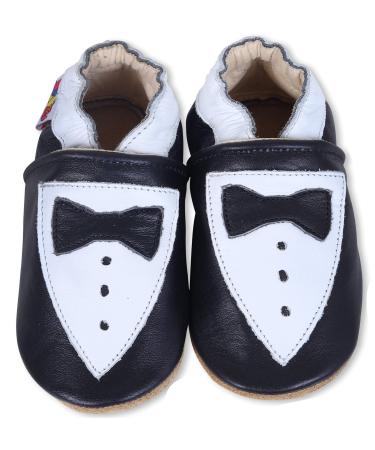 SHADOW DANCE UK Baby Shoes Toddler Shoes with Soft Sole Baby Boy Shoes - Baby Girl Shoes New Born Leather Kids Winter Booties 17 Bowtiebaby 6-12 Months