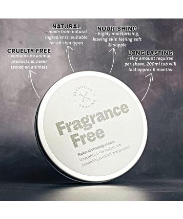 Executive Shaving Fragrance-Free Shaving Cream 200ml | Alcohol, Paraben, and Animal Product Free | For Sensitive Skin | Recyclable Tin | Made in the U.K - Buy Online on GoSupps.com