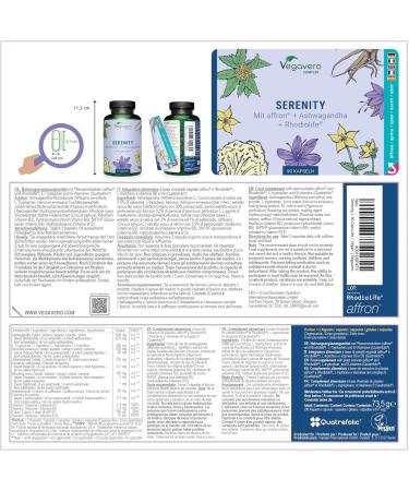 Serenity Complex | Mood + Anti Stress | St. John's wort Rhodiola Saffron Tryptophan Vitamin B | 90 Capsules | NO ADDITIVES and VEGAN | Vegavero  - Buy Online on GoSupps.com