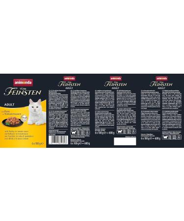 Animonda Vom Feinsten Adult Cat Food with Turkey in Tomato Sauce - Wet Food for Cats - 6 x 100g | Premium International Shipping - Buy Online on GoSupps.com