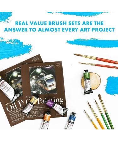 Princeton Real Value Series 9100 Paint Brush Set - Syn-Gold Taklon for Acrylic, Oil, and Watercolor Painting - 9 Piece Variety Pack - Buy Online on GoSupps.com