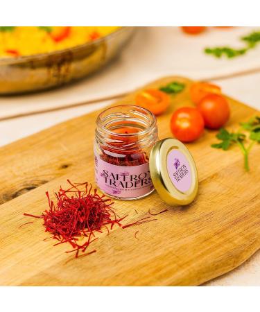 Saffron Traders Premium Grade 1.0 Gram All Red Saffron Strands in Glass Jar - 100% Natural and Genuine Saffron Threads - Buy Online on GoSupps.com