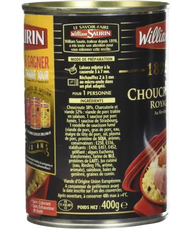 William Saurin Sauerkraut Royale - Riesling d'Alsace 400 g - Pack of 6 - Buy Online on GoSupps.com