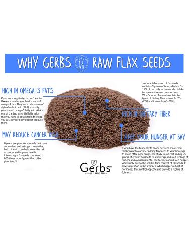 GERBS Raw Brown Flax Seeds 2 LBS - Non-GMO, Keto & Paleo, High Omega-3 & Fiber - Gluten & Peanut Free - Freshly Harvested & Packaged - Buy Online on GoSupps.com