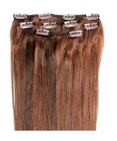 Forever Young Clip In Remy Human Hair Extensions Half Head 40g 18" Length Auburn Red #33