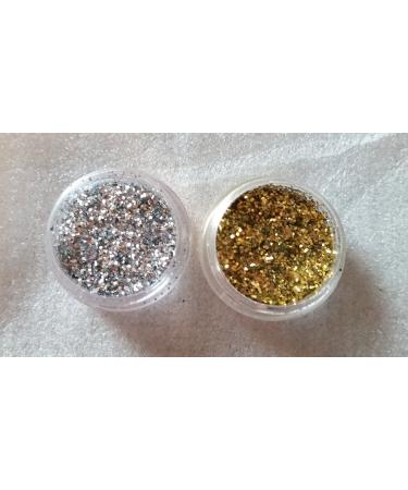 New nail art glitter silver and gold 2 jar glitter powder set powder dust powder glitter 3G jaw insert for incorporation into gel nail nail design