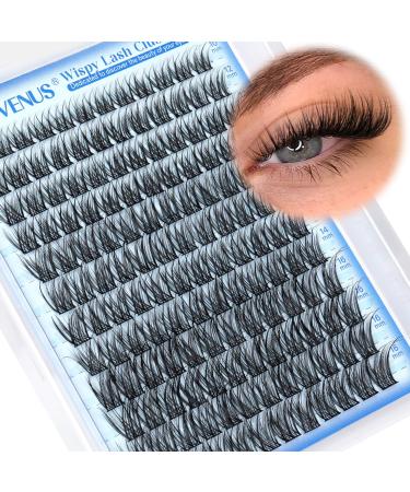 Goddvenus Wispy Lash Clusters Natural Lashes Clusters Wispy Eyelash Clusters CD Curl Cluster Eyelash Extensions DIY Individual Lashes Invisible Band Lash Extension Fluffy Eyelashes Clusters B-natural lash cluster