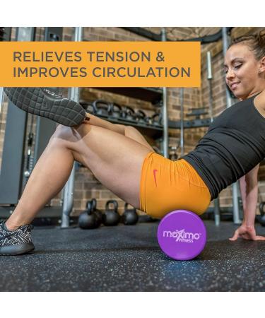 Maximo Fitness Fascia Roll - Medium Hard Massage Roller for Spine Back Legs & Arms (45x15 cm) - Ideal for Yoga Pilates & Post-Sport Recovery - Purple - Buy Online on GoSupps.com