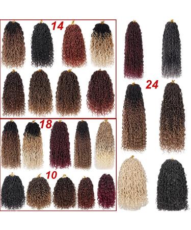 14 Inch Boho Faux Locs Goddess Locs Pre-Looped Soft Crochet Hair T27 - Pack of 8 - Buy Online on GoSupps.com
