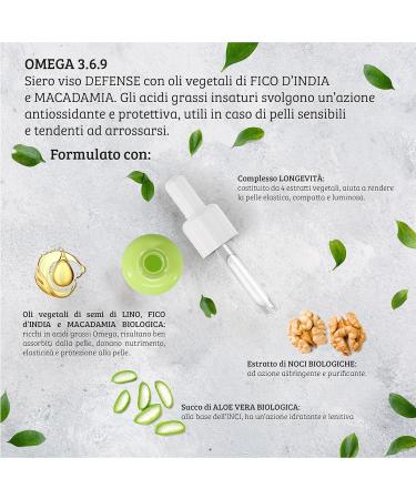 Optima Naturals Srl Facial defense serum based on omega 369rich vegetable oils antioxidant and skin protective 30 ml Colors Of Life - Buy Online on GoSupps.com