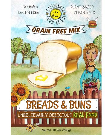 California Country Gal Clean Keto Breads and Buns Mix - Low Carb, Paleo, Grain Free - 10.2 oz, Gluten Free, Lectin Free, No Added Sugars - Buy Online on GoSupps.com