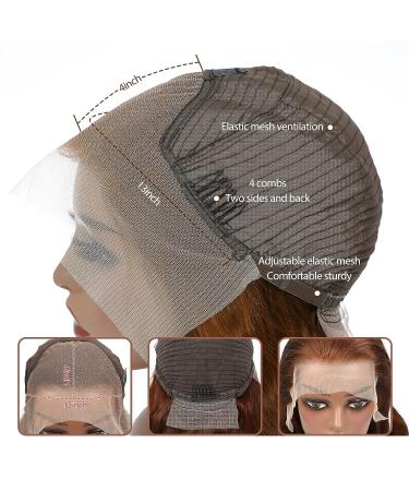 Miss Alle Chocolate Brown 20 Body Wave Lace Front Wig - 150% Density Auburn Human Hair Colored HD Transparent Glueless Wigs - Pre Plucked 13x4 Brown Body Wig - Buy Online on GoSupps.com