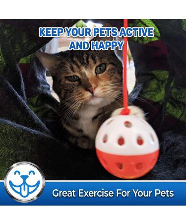 Pet Magasin Collapsible Cat Tunnel Toys (2 Pack) for Small to Large Pets - Interactive Tubes with Balls and Crinkle Peep Hole - Buy Online on GoSupps.com