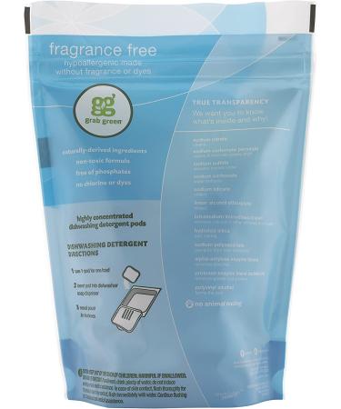 Grab Green Automatic Dishwashing Pods - 24 Count, Fragrance-Free, Plant-Based Cleaning Power - Buy Online on GoSupps.com