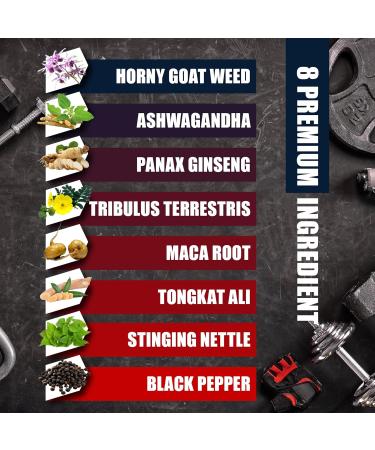 BMVINVOL Horny Goat Weed for Men - Extra Strength Supplement with Maca Ginseng Tribulus Terrestris Ashwagandha - 90 Capsules - Buy Online on GoSupps.com