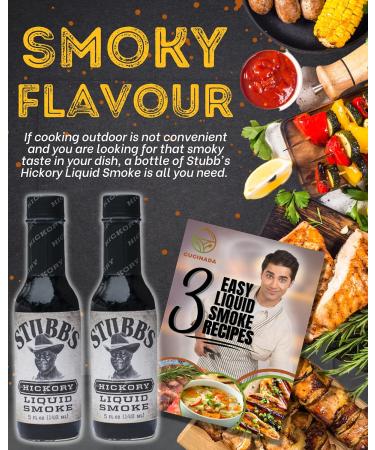 Stubbs Hickory Liquid Smoke for Cooking (148ml x 2) - Vegan Seasoning with Recipe Leaflet | Gluten-Free Liquid Smoke for Flavoring | Perfect for Vegetarians - Buy Online on GoSupps.com