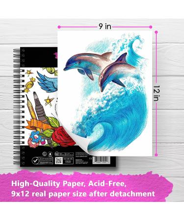 Artisto 9x12 Premium Sketch Book Set - Pack of 2, 200 Sheets - Acid-Free Drawing Paper, Spiral Bound - Ideal for Kids, Teens, and Adults - Buy Online on GoSupps.com