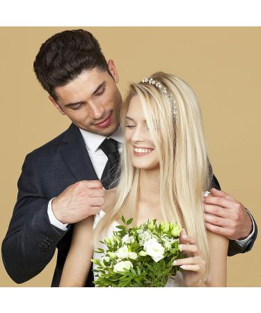 Swan Flower Girl Headpiece - Baby's Breath Hair Piece with Ribbons - Crystal Floral Headband in Gold for Wedding, Baptism & Special Occasions - Buy Online on GoSupps.com