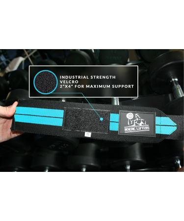 Premium Aqua Blue Wrist Wraps for Strength Sports | Cross Training Bodybuilding & Powerlifting - Unisex Weightlifting Support - Buy Online on GoSupps.com