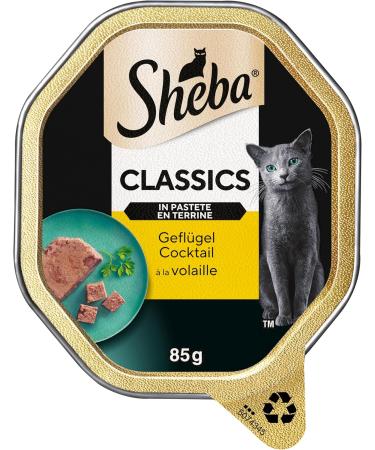 Sheba Classics in Pate - Grain-Free Cat Food with Poultry Cocktail - 22 x 85g Premium International Shipping - Buy Online on GoSupps.com