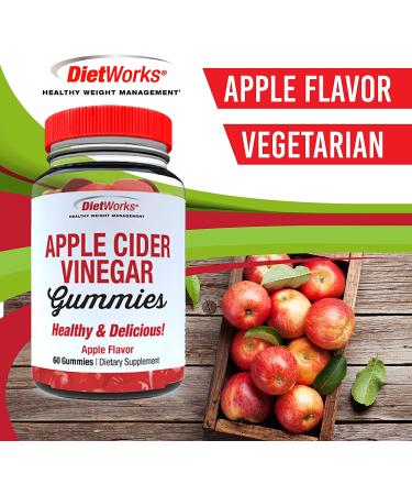 Buy DietWorks Apple Cider Vinegar Gummies - 60 Apple Flavor Gummies for Weight Loss & Detox - Buy Online on GoSupps.com