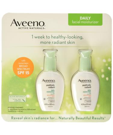Aveeno Positively Radiant Skin Daily Moisturizer SPF 15 4 Ounce (Pack of 2) - Buy Online on GoSupps.com