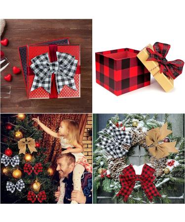 Wooden Ribbon Bow Maker with 3 Rolls Burlap Ribbons - Perfect for Christmas, Holiday Crafts & Decorations - Buy Online on GoSupps.com