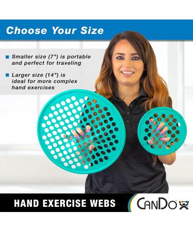 CanDo Web Hand Therapy Device Set - Latex-Free 7 Diameter (Tan, Yellow, Red, Green, Blue, Black) - Buy Online on GoSupps.com