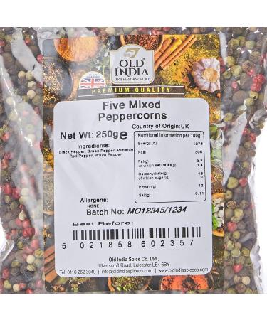 Old India Five Mixed Peppercorns 250g - Premium Blend (Pack of 1) - Buy Online on GoSupps.com