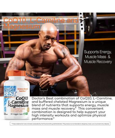Doctor's Best CoQ10 L-Carnitine Magnesium - 90 Veggie Caps for Heart Health & Energy Support - Buy Online on GoSupps.com