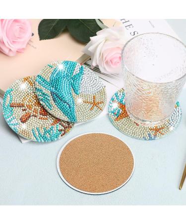 UPINS 8Pcs Diamond Painting Coasters - Ocean Theme DIY Life Coaster Kit for Adults and Kids - Buy Online on GoSupps.com