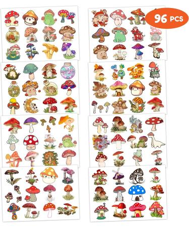 Mushroom Temporary Tattoos Sticker for Kids - 96Pcs Birthday Party Decorations & Gifts - Buy Online on GoSupps.com