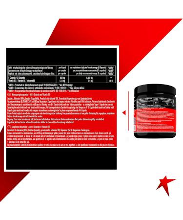 High Dose Glutamine Caps - 300 Capsules | 6 800 mg L-Glutamine for Muscle Building | 100% Pure | Pharmaceutical Quality | German Production - Buy Online on GoSupps.com