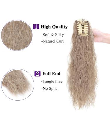 Premium 24 Sandy Blonde Ponytail Extension | Realistic Clip-in Wavy Hair Braid | International Shipping Available - Buy Online on GoSupps.com