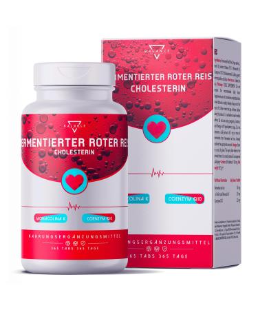 Fermented red rice cholesterol - 365 tablets for 12 months |Lower cholesterol |Red rice choltesterine |2.9 mg Monacolin K |Cholesterol preparations with Coenzyme Q10 |Made in Italy - Buy Online on GoSupps.com