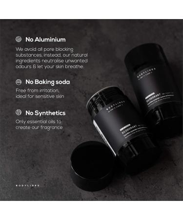 Bodylines All Natural Deodorant Aluminium Free Vegan Non staining formula Baking Soda Free - Sensitive Skin RAINFOREST - Cedarwood Neroli Geranium Spearmint & Bergamot 30ml - Buy Online on GoSupps.com