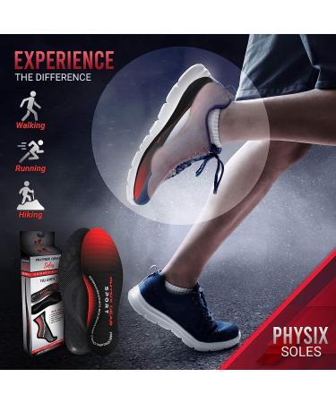 Physix Gear Sport Arch Support Insoles - Orthotic Inserts for Plantar Fasciitis, Flat Feet, High Arches - Men & Women (1 Pair, Medium) - Buy Online on GoSupps.com