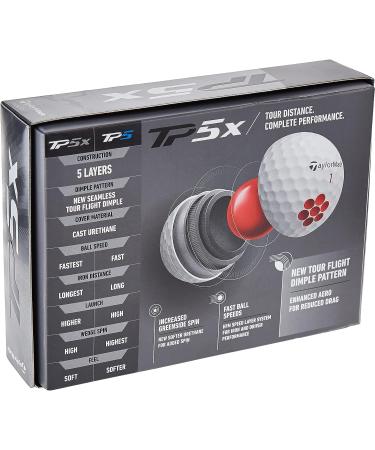 Taylor Made TP5x Golf Balls White - Premium Performance for Exceptional Distance and Control - Buy Online on GoSupps.com