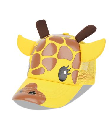 LANGZHEN Toddler Cute Animal Baseball Cap Adjustable Kids Outdoor Sun Hats Baby Mesh Back Cap for Boys and Girls (S-Giraffe)