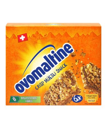 Ovomaltine Crisperi-Riegel-Crunchy chocolate bar made of cereals with ovomaline cream-the finest cocoa powder sustainable and certified 6 x 25g